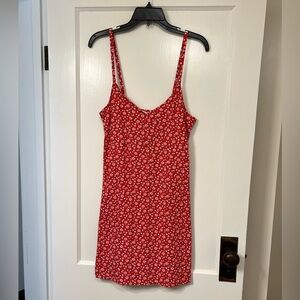Hollister Red Floral Spaghetti Strap Dress M